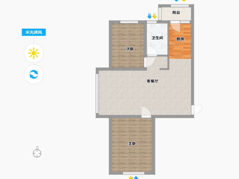 黑龙江省-哈尔滨市-龙湾园著-80.30-户型库-采光通风