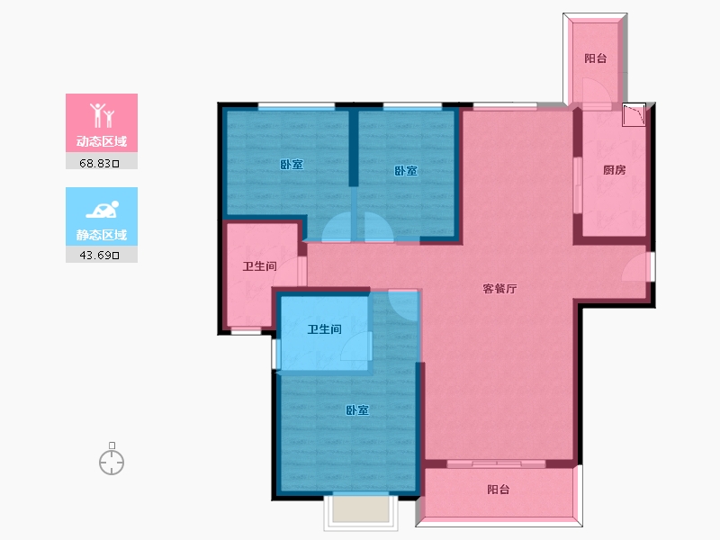 江苏省-无锡市-无锡恒大绿洲-99.89-户型库-动静分区