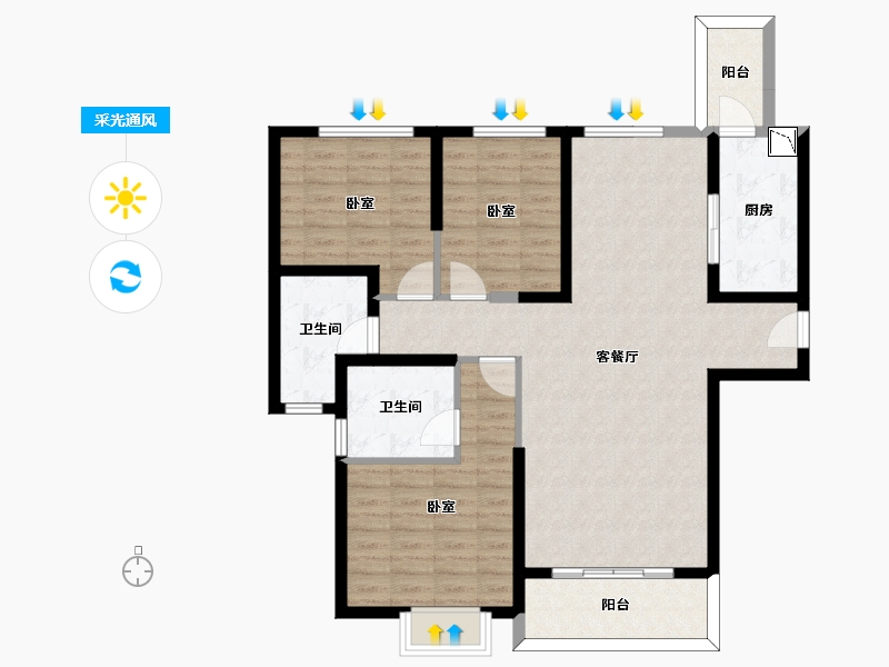 江苏省-无锡市-无锡恒大绿洲-99.89-户型库-采光通风