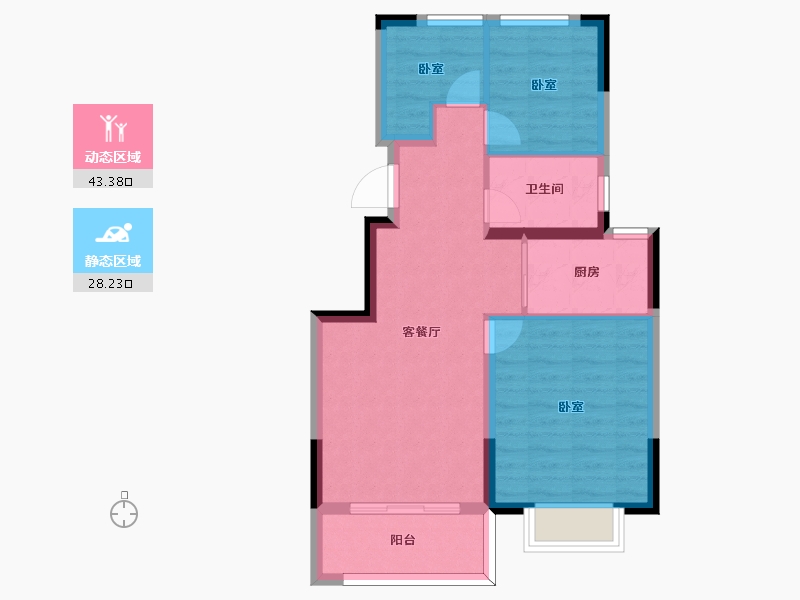 江苏省-南京市-山语隽府-64.00-户型库-动静分区