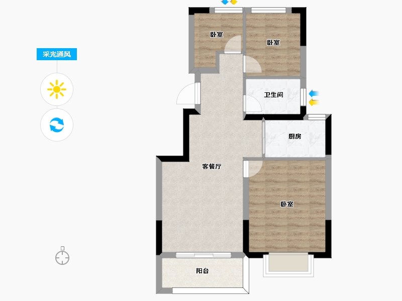 江苏省-南京市-山语隽府-64.00-户型库-采光通风