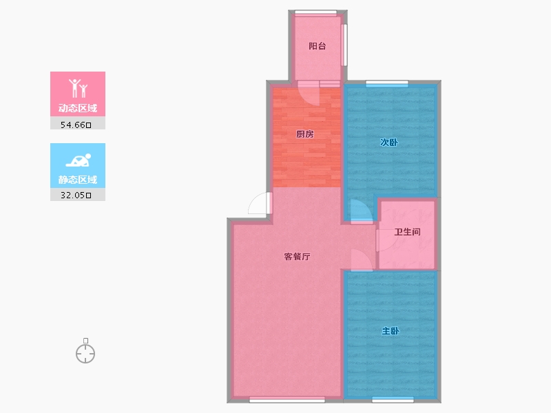 黑龙江省-哈尔滨市-龙湾园著-78.00-户型库-动静分区