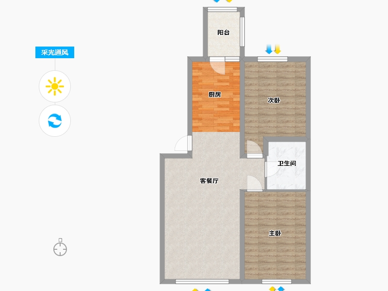 黑龙江省-哈尔滨市-龙湾园著-78.00-户型库-采光通风