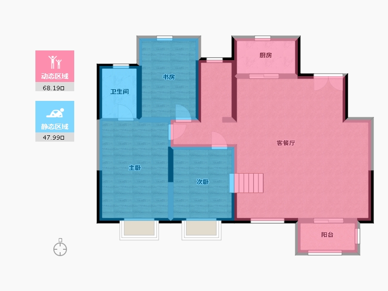 陕西省-西安市-南湖7号-104.63-户型库-动静分区