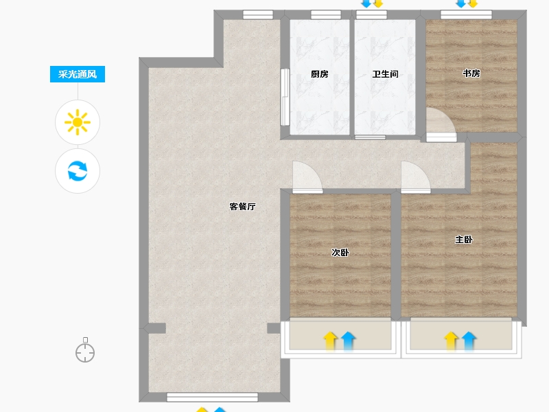 黑龙江省-哈尔滨市-华润置地·萬象府-75.26-户型库-采光通风