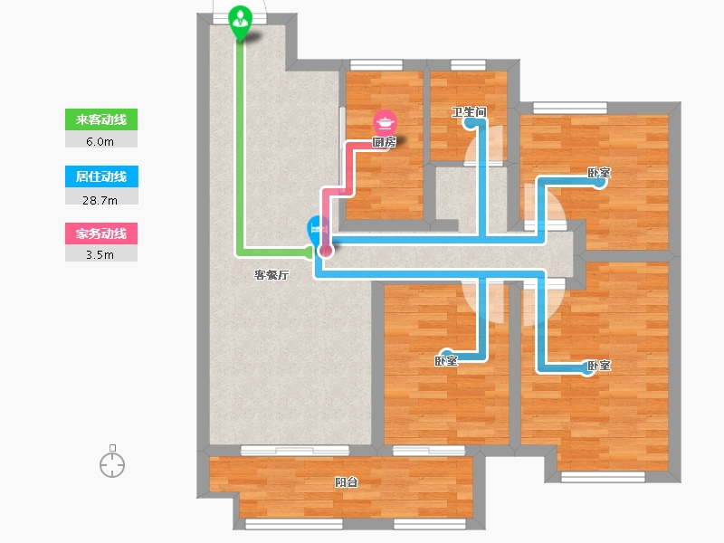 安徽省-宿州市-徐州吾悦广场-82.00-户型库-动静线