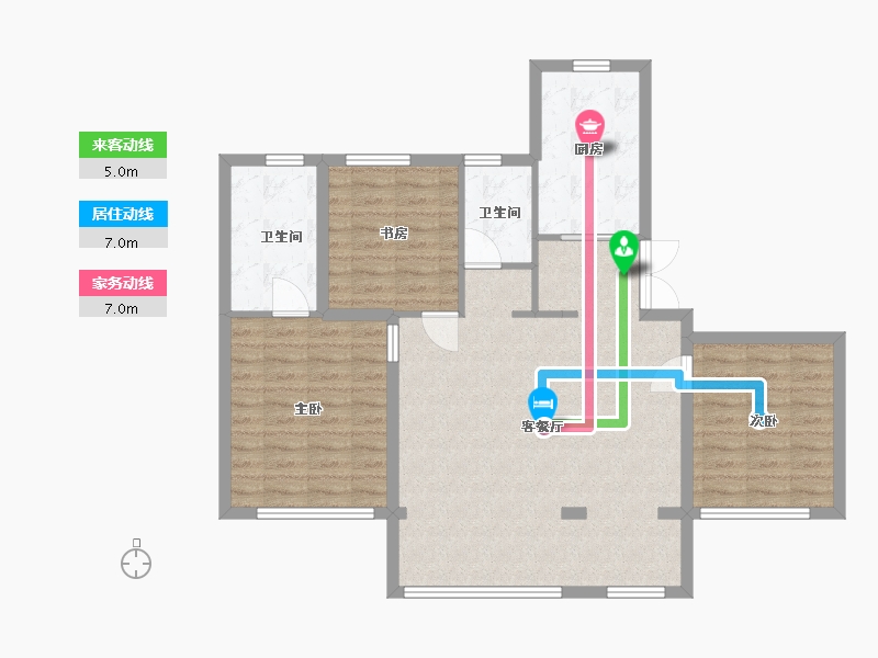 黑龙江省-哈尔滨市-天成溪树庭院-94.40-户型库-动静线