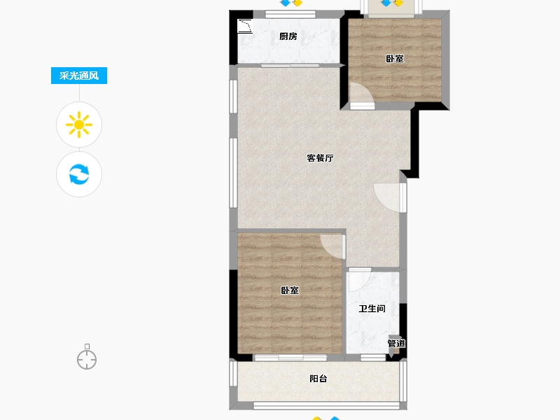 江苏省-无锡市-栖霞天樾府-65.00-户型库-采光通风