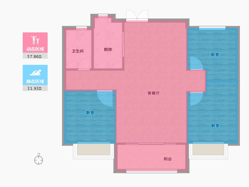 甘肃省-天水市-玖鼎·锦绣名苑-82.58-户型库-动静分区