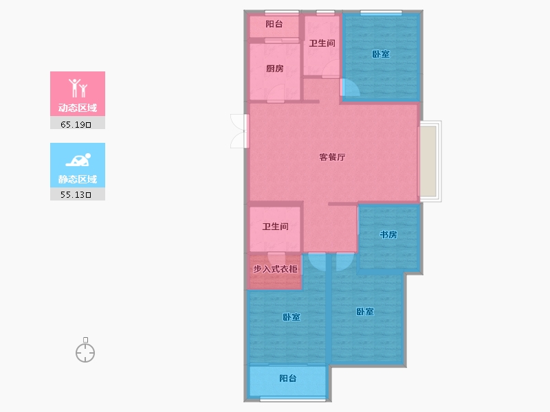 山西省-太原市-田森汇·梅里亚-108.24-户型库-动静分区