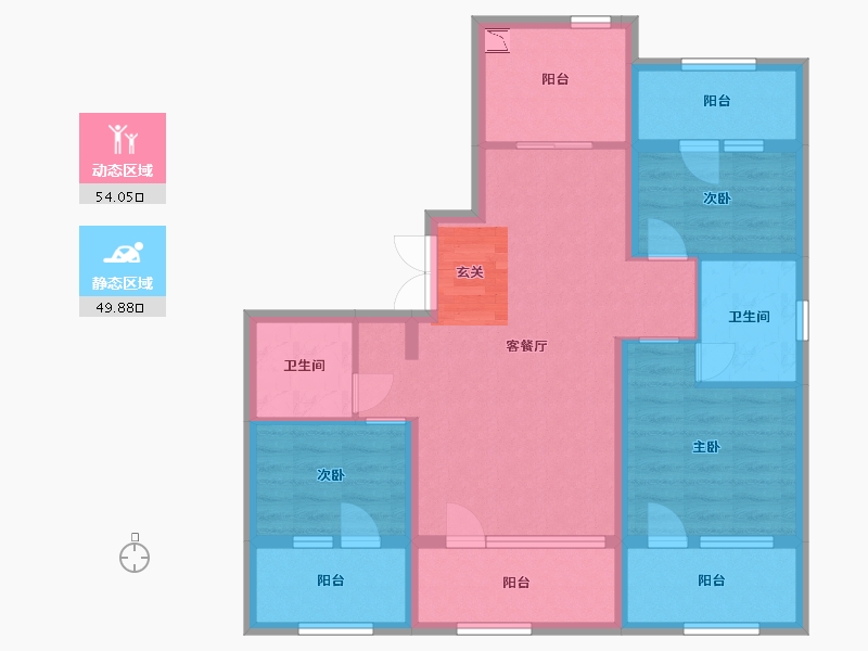 黑龙江省-哈尔滨市-凯利汽车欢乐广场-91.45-户型库-动静分区