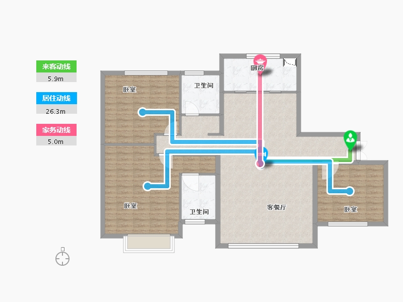 甘肃省-天水市-天麟金水湾-123.01-户型库-动静线