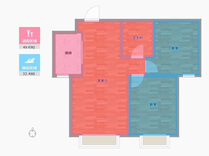 甘肃省-兰州市-天庆国际新城-74.00-户型库-动静分区