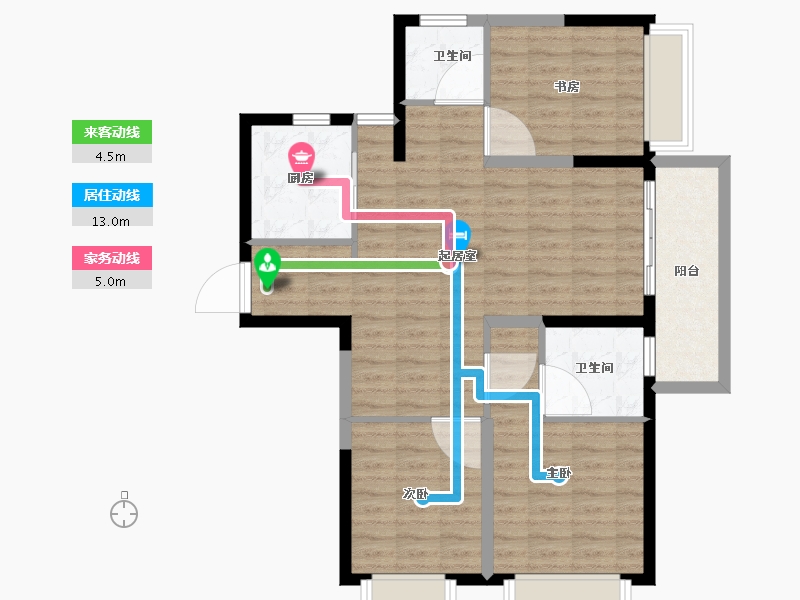 江苏省-徐州市-金地·格林世界-88.18-户型库-动静线