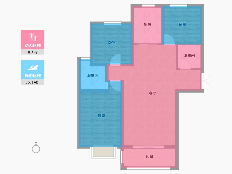 甘肃省-天水市-水木溶城-74.51-户型库-动静分区