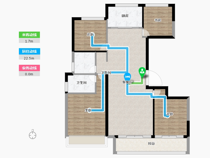 浙江省-台州市-鉴湖公馆-106.00-户型库-动静线