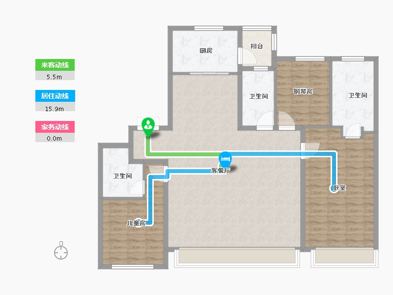 陕西省-西安市-中国铁建西派时代-134.10-户型库-动静线