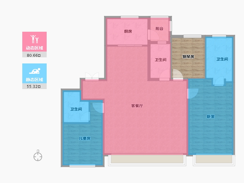 陕西省-西安市-中国铁建西派时代-134.10-户型库-动静分区