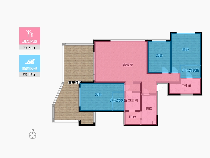 云南省-保山市-翰樘城 逸府-148.65-户型库-动静分区