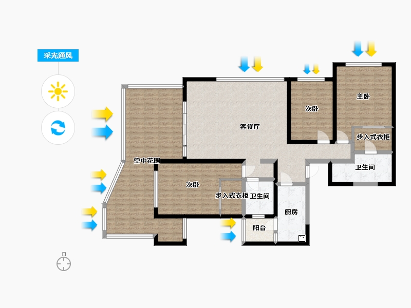 云南省-保山市-翰樘城 逸府-148.65-户型库-采光通风