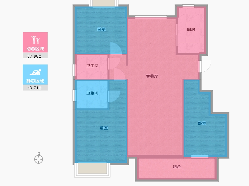 江西省-抚州市-鑫业润园-91.94-户型库-动静分区