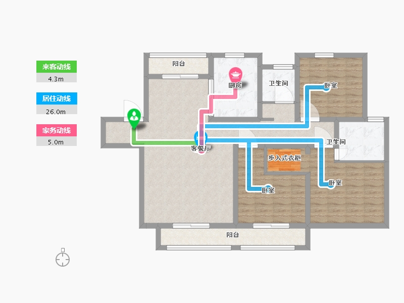 陕西省-渭南市-南山公馆-107.00-户型库-动静线