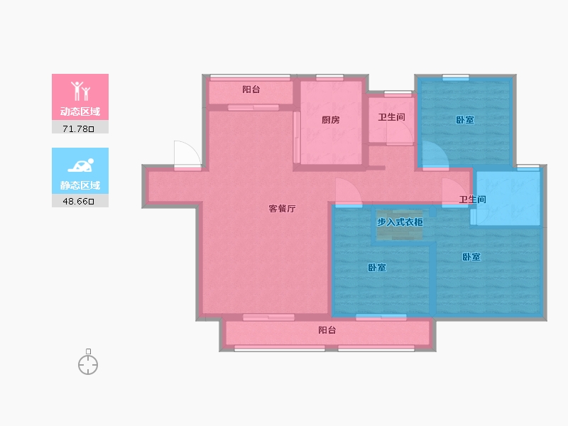 陕西省-渭南市-南山公馆-107.00-户型库-动静分区