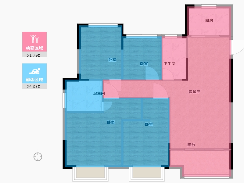 江苏省-苏州市-金科观天下-97.00-户型库-动静分区