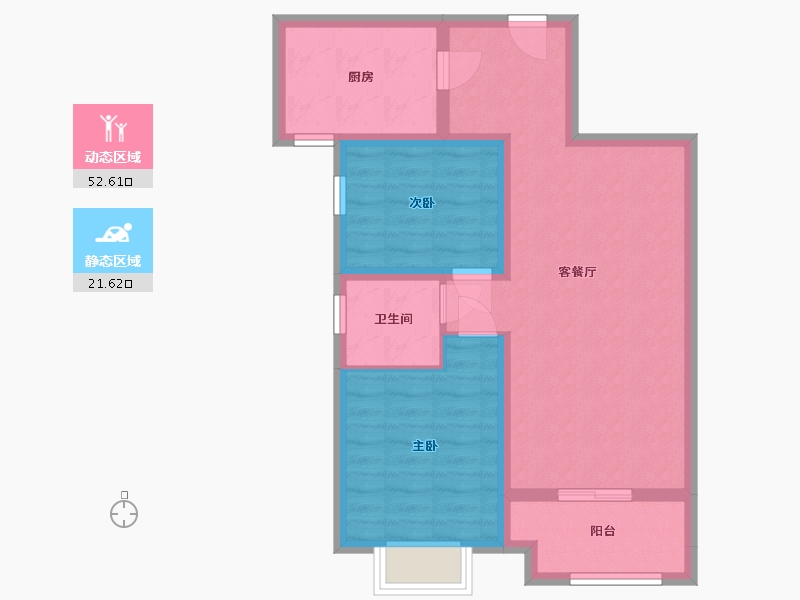 陕西省-西安市-华宇景观天下二期-65.61-户型库-动静分区