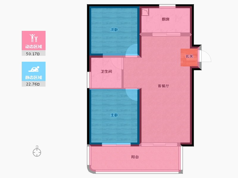 云南省-昆明市-七彩云南古滇名城-65.32-户型库-动静分区