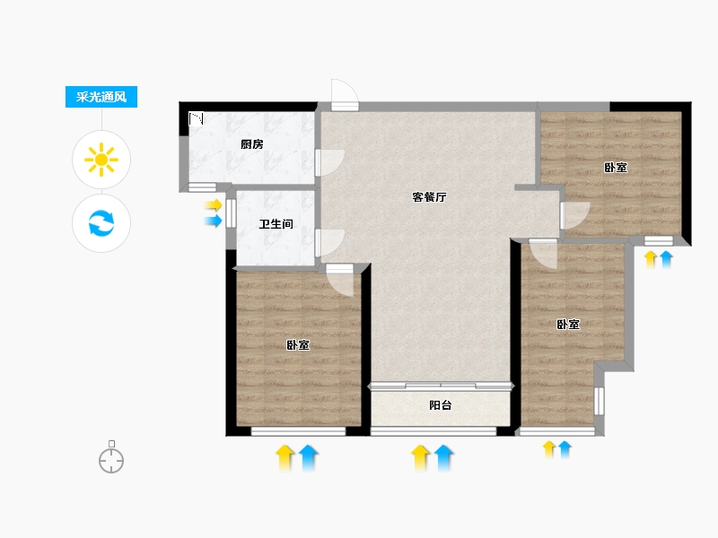 甘肃省-兰州市-兰州中央公园-84.00-户型库-采光通风