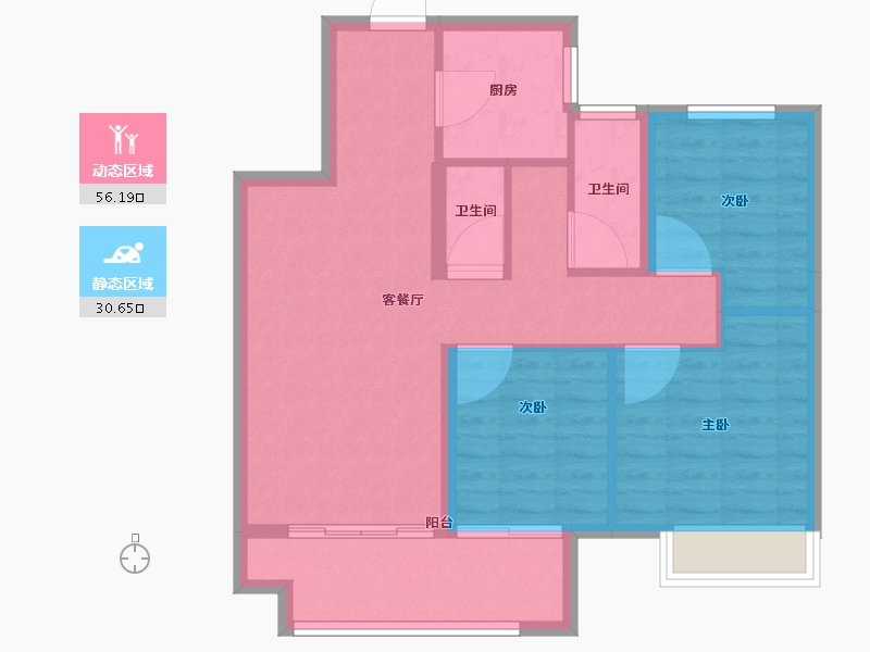 江苏省-徐州市-美的·天誉-78.01-户型库-动静分区