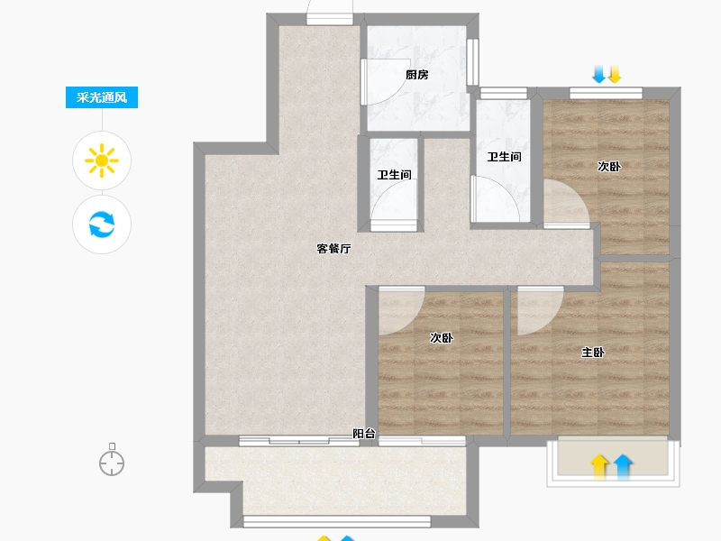 江苏省-徐州市-美的·天誉-78.01-户型库-采光通风