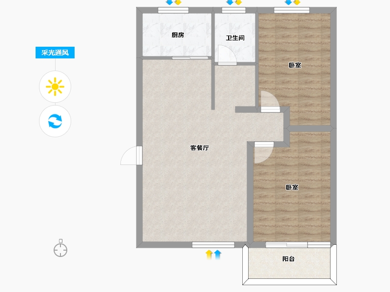 陕西省-宝鸡市-鸿福佳园-78.75-户型库-采光通风