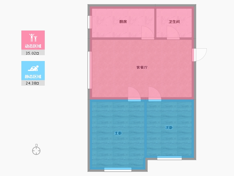 黑龙江省-哈尔滨市-骏赫·书苑派-53.60-户型库-动静分区