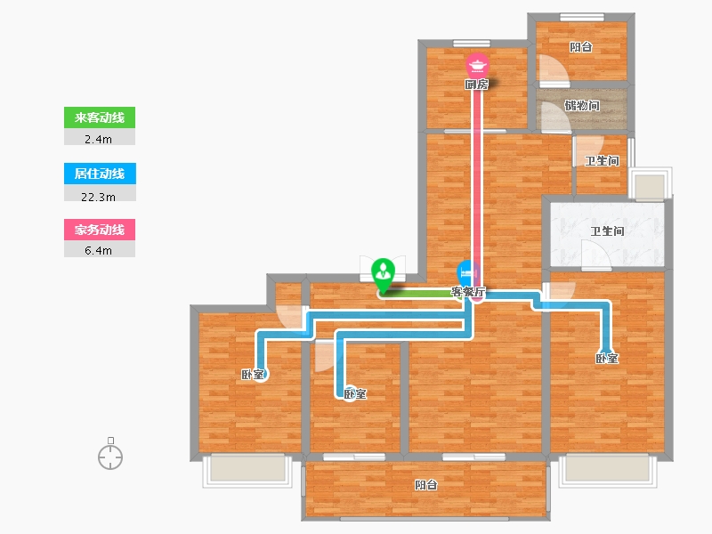 江苏省-苏州市-万象汇花园-133.00-户型库-动静线