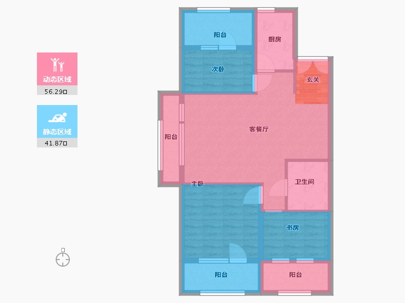 黑龙江省-哈尔滨市-凯利汽车欢乐广场-87.20-户型库-动静分区