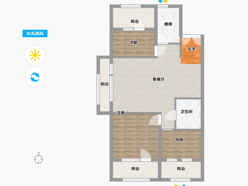 黑龙江省-哈尔滨市-凯利汽车欢乐广场-87.20-户型库-采光通风