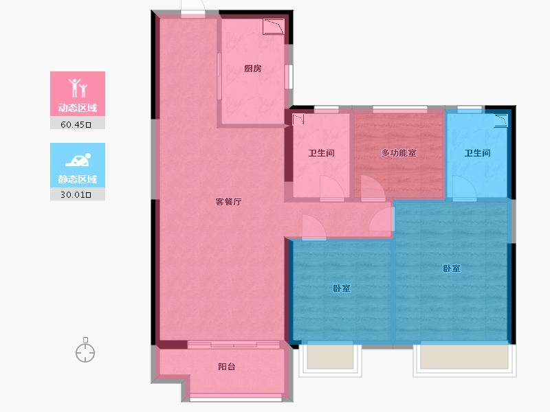 甘肃省-兰州市-碧桂园新城之光-81.00-户型库-动静分区