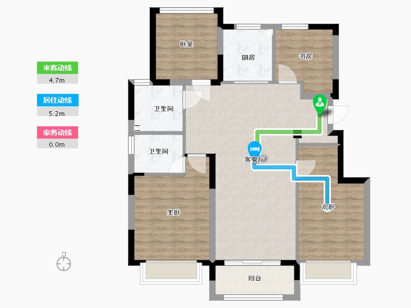 江苏省-苏州市-璀璨绿翠花园-95.00-户型库-动静线