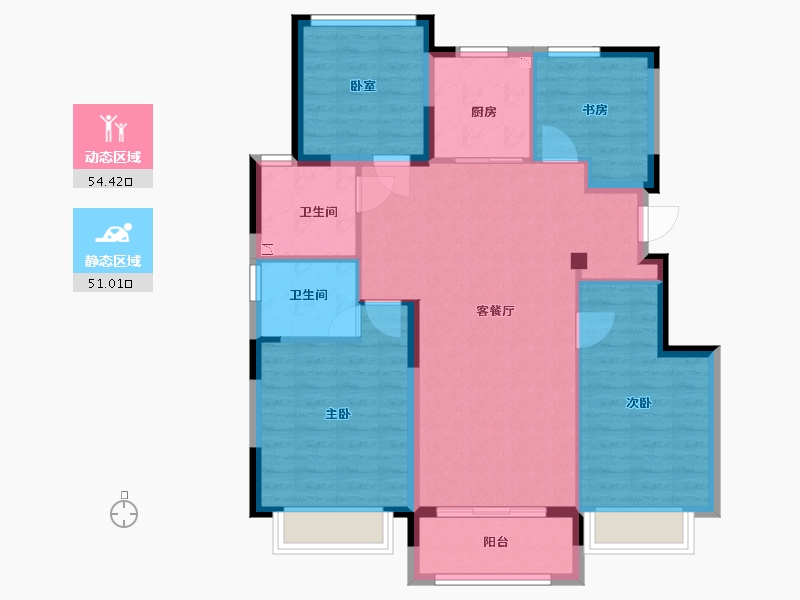 江苏省-苏州市-璀璨绿翠花园-95.00-户型库-动静分区