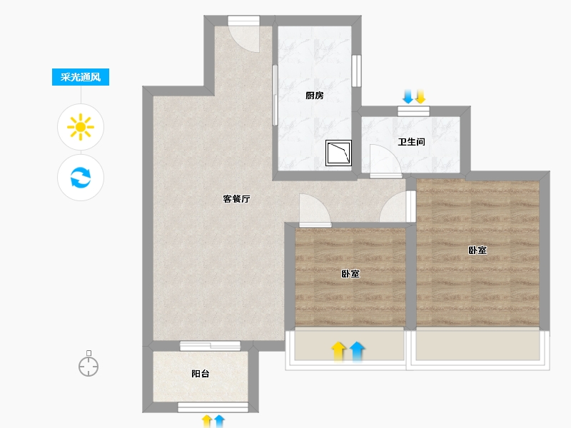 甘肃省-兰州市-绿地兰州丝路世界中心-56.41-户型库-采光通风