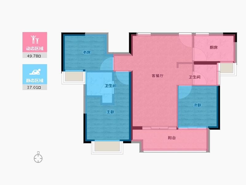 江苏省-徐州市-金地·格林世界-78.01-户型库-动静分区