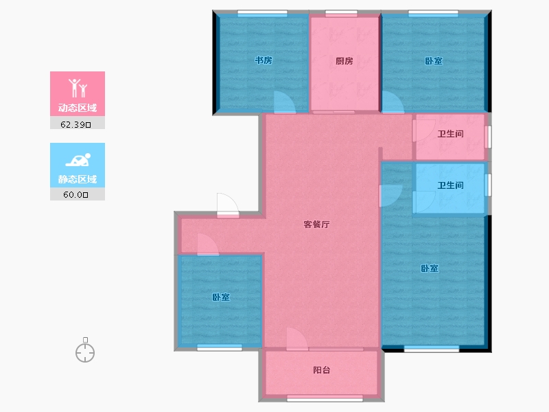 辽宁省-沈阳市-碧桂园公园印象-112.28-户型库-动静分区