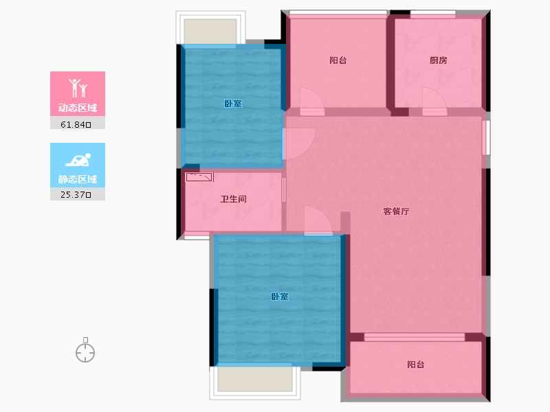 江苏省-苏州市-南山维拉-78.00-户型库-动静分区