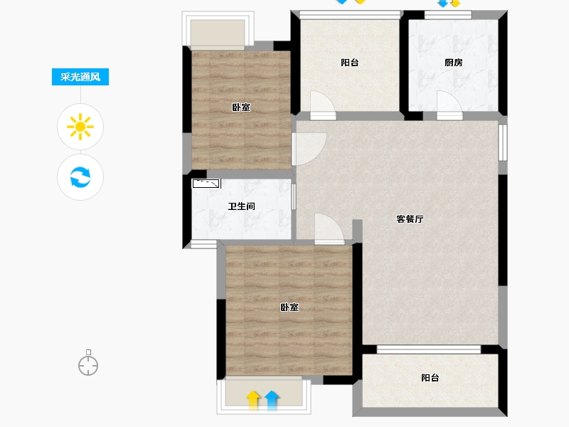 江苏省-苏州市-南山维拉-78.00-户型库-采光通风