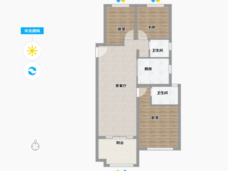 陕西省-西安市-奥园誉峯-95.01-户型库-采光通风