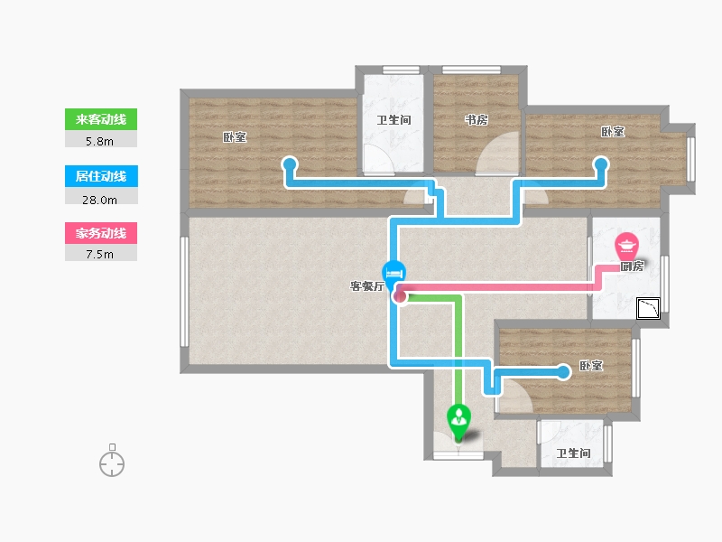 甘肃省-天水市-天麟金水湾-120.00-户型库-动静线