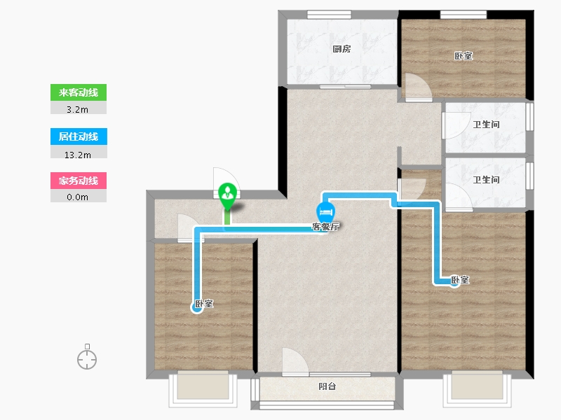 辽宁省-沈阳市-碧桂园公园印象-90.96-户型库-动静线