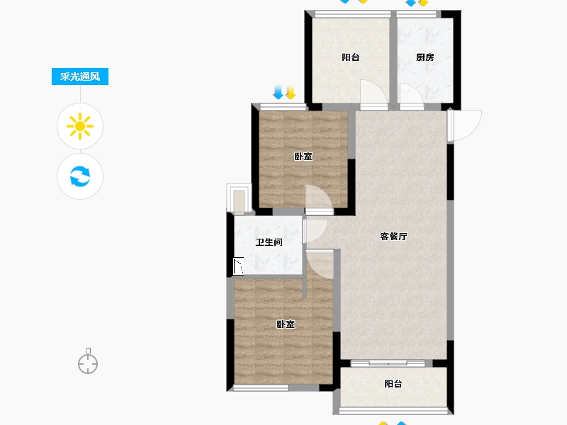 江苏省-苏州市-南山维拉-78.00-户型库-采光通风